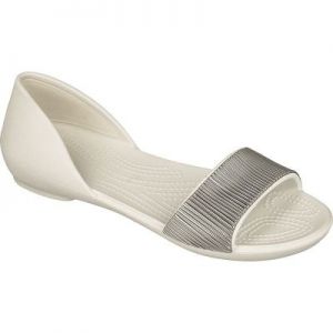 Sandały Crocs Lina Embellished D’orsay Flat W 204361 białe