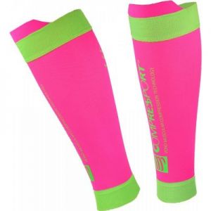 Opaski kompresyjne Compressport Calf R2 V2 Fluo Pink R2V2-FL3430