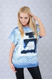 Bluzka z nadrukowanym flakonem perfum Paris