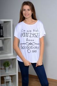 Bluzka oversize z zabawnym napisem