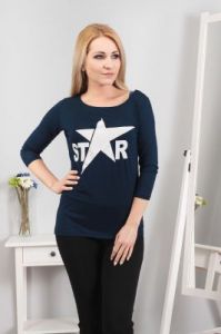 Bluzka z 3/4 rękawem i nadrukiem Star
