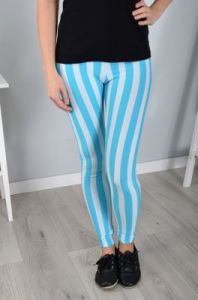 Długie legginsy w pionowe paski