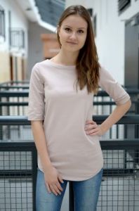 Bluzka gładka z rękawami typu 3/4