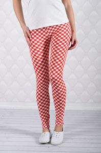 Legginsy w drobną szachownicę