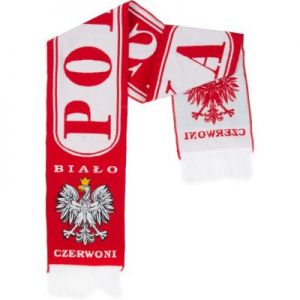 Szalik kibica Polska owalna ramka tkany HD jednostronny