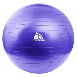 Piłka gimnastyczna Meteor 75 cm z pompką fioletowa 31175